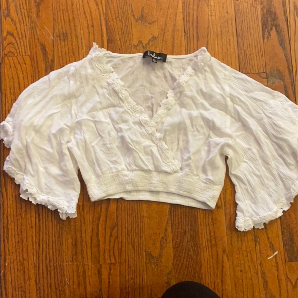 Lulus white cropped top